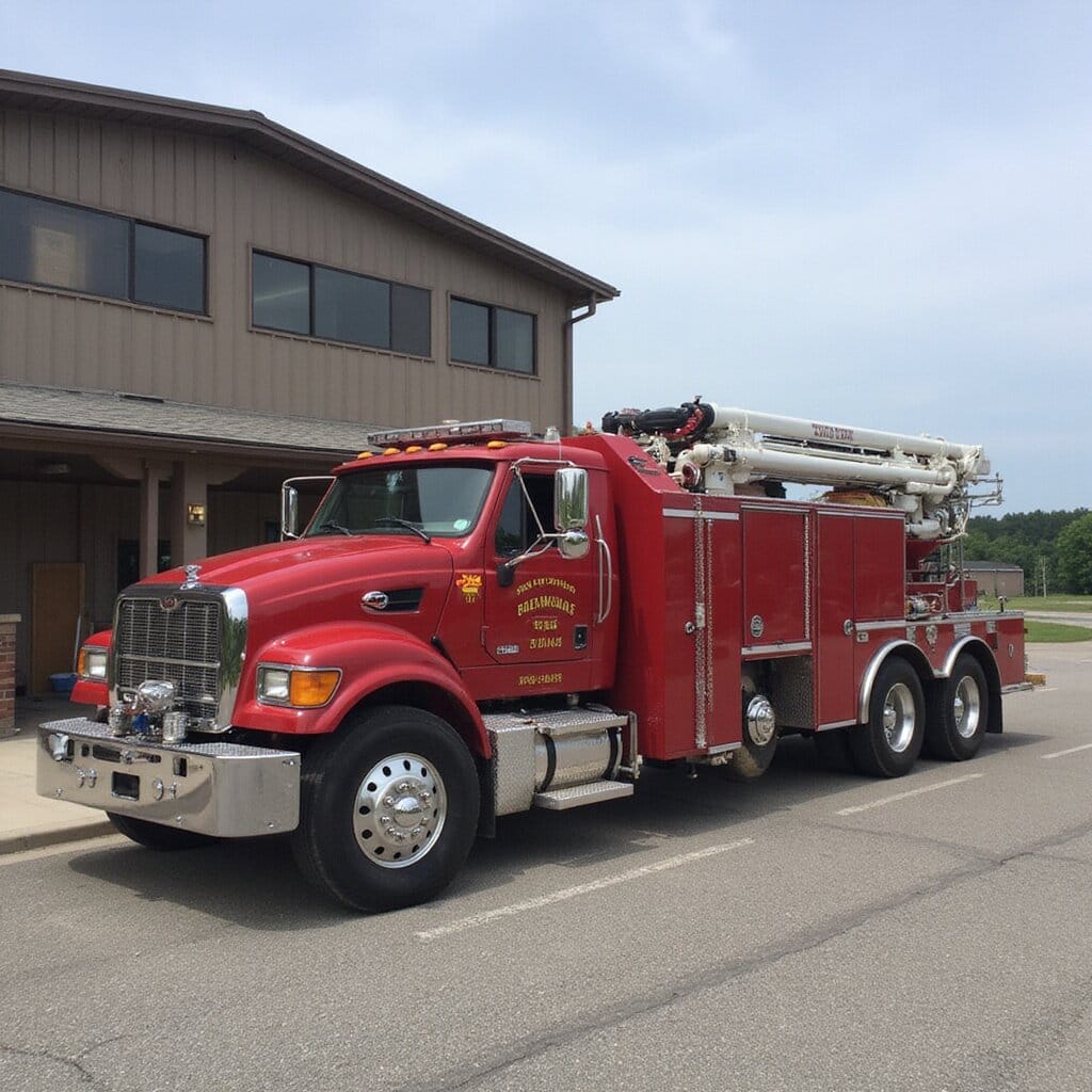 A mobile fire pump unit parked outside a building, ready to supply water to the facility’s fire suppression system. hose hose water hose diesel engine fuel fire pump pressure pumps fire pumps pumps fire pump fire pumps fuel fuel pumps diesel engine fuel fire pump fuel pumps water supply battery fuel fire pump hose pressure battery standpipe fire pump blackwater