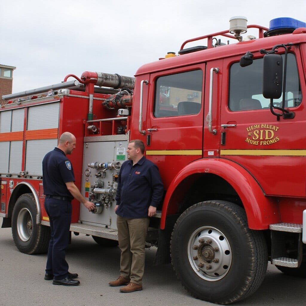 "Fire safety engineer wearing a hard hat and safety vest inspects a mobile fire pump system on site" license fire truck water fire pump rpms water tank gpm pressure sprinklers fire pump gpm pressure nfpa ppe fire pump fire pump fire pump gpm nfpa ul water tank fire pump fire pump nfpa pump testing pressure relief valves checklist pressure relief valves fire hose ul nfpa reliability fire pump fire pump ul fire pump ul checklist diesel nfpa pressure fire pump tank pump testing fire truck water checklist fire sprinkler