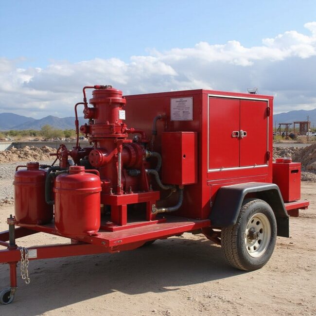 Portable temporary fire pump system rental unit set up on a construction site for emergency water supply" fire pump rentals in the united states emergency fire pump rentals emergency fire pump rentals emergency fire pump rentals emergency fire pump rentals
